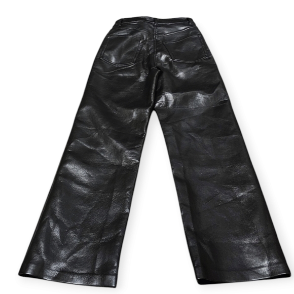 Aritzia Wilfred Black Vegan Leather Cropped High Rise Pants - Picture 8 of 11